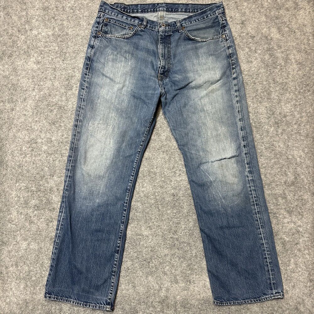 Vintage Ralph Lauren Ashmore Original Fit Distressed Jeans Men's Size 38x32 Blue - Picture 1 of 10